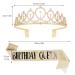 Didder Gold Birthday Crown and Rhinestone Tiara with Birthday Queen Sash Set - Party Accessories for Women and Girls - Buy Online on GoSupps.com