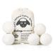 Budieggs Wool Dryer Balls Organic XL 6-Pack, 100% New Zealand Chemical Free Fabric Softener for 1000+ Loads, Baby Safe & Hypoallergenic, Reduce Wrinkles & Shorten Drying Time Naturally White-xl