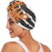 Super Absorbent Tiger Striped Hair Towel 2 Pack | Quick Dry Hair Turbans with Button Wrap for Women & Girls - Buy Online on GoSupps.com