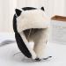 Women's Cute Cat Ear Russian Winter Hat - Warm Earflap Earmuff, Black - Buy Online on GoSupps.com