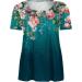 Women's Floral Printed Button Tunic Blouse - Short Sleeve V-Neck Cami Green 3X-Large - Buy Online on GoSupps.com