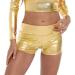 Gatielzana Women's Metallic Rave Booty Shorts - High Waisted Dance Festival Bottoms in Medium Gold - Buy Online on GoSupps.com