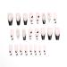 MISUD French Tip Press on Nails Long Coffin False Rhinestone & Glitter Glossy Fake Nails - Black and White Acrylic Designs for Women - 24Pcs - Buy Online on GoSupps.com