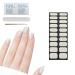 Semi Cured Gel Nail Strips 27 PCS Gel Nail Polish Stickers Wraps Adhesive Gel Nail Stickers with Nail File Stick and Sealing Strip(H)