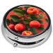 Red Apricot Round Pill Box - 3 Compartment Organizer & Portable Travel Solution - Buy Online on GoSupps.com