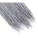 24" Inch/60CM Crochet Twist Kinky Curly Hair Extensions Synthetic Weave Hair Ombre Braiding Hair Heat Resistant For Women Ladies - Black & Silver Grey - Buy Online on GoSupps.com