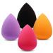 Makeup Sponge Blender Set of 4 - Non Latex Soft Multi-colored Foundation Blending Sponges for Cream Powder and Liqui