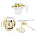 Rhinestone Night Pacifier with Chain Clip - Exquisite Golden Crown Letter Design for Infants - Buy Online on GoSupps.com