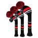 Scott Edward Golf Headcovers for Woods Set of 3 Fits Well Driver(460cc) Fairway Wood and Hybrid(UT) The Perfect Change for Golf Bag BLACK Red White Warning