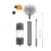 LIPINGJING0201 Spider Web Brush Extendable Duster with Hand Slotted Brush Telescopic Stainless Steel Dusters Kit for Cleaning Cobwebs on High Ceiling Fans The Grey 7-piece Set