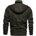 Hanxiulin Men's Fleece Plush Jacket - Warm Oversized Zippered Winter Coat with Hood | Perfect for Hiking & Cold Weather Army Green - Buy Online on GoSupps.com