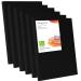 Zingarts Black Canvas 12x16 Inch 6-Pack 100% Cotton Primed Acid-Free Stretched Black canvases for Painting Art Supplies for Acrylic Pouring Oil Painting and Watercolor Paints 12x16inch