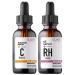 CLARA'S NEW YORK Natural Glowing Facial Serum Duo (Natural 100% Rosehip Oil serum 30ml & Natural 94% Vitamin C Face Serum 30ml) with Niacinamide and Hyaluronic Acid Vitamin E Made in USA