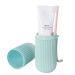Toothbrush holder travel case travel toothbrush holder |Dustproof portable toothbrush holder with cover-multifunctional travel toothbrush mug organizer for home travel business camping blue
