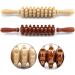 Wooden Fascia Massage Roller - Nine Round Handheld Body Wheel for Muscle Release & Relaxation - White - Buy Online on GoSupps.com