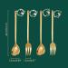 4 Pieces Stirring Spoons Forks New Year Series Coffee Spoons Dessert Forks Stainless Steel Material For Kitchen Eating Stainless Steel Fruit Forks golden green box - Buy Online on GoSupps.com