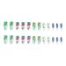 Tropical Flower & Leaf Design Long Coffin Fake Nails - 24 Pcs | Hawaiian Exquisite Static False Nails for Women - Buy Online on GoSupps.com
