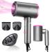 Hair Dryer 1800W Professional Negative Ions Blow Dryer with Diffuser Ionic Hairdryer for Home Travel Salon Use AC Motor Heat Hot and Cold Wind Constant Temperature Hair Care Without Damaging Hair Fuchsia