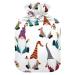 Christmas Gnome Hot Water Bottle with Cover Hot Water Bottles for Pain Relief Hot Water Bag Heating Bag for Arthritis 2L