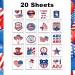 Mocossmy 4th of July Temporary Tattoos for Kids - 20 Sheets American Flag Patriotic Face Decals and Body Stickers for Independence Day Celebration - Buy Online on GoSupps.com