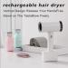 Cordless White Hair Dryer Rechargeable Free Standing Mini Blow Dryer 2 Mode Blow Dryers Hot/Cold Air Hairdryer for School Pet Care Oil Painting Drying Tools - Buy Online on GoSupps.com