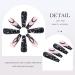 Vatocu Long Pink Flame Tai Chi Press-On Coffin Nails - 24 Pack Ballerina Acrylic Fake Nails for Women & Girls - Black & White Full Cover - Buy Online on GoSupps.com