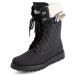 POLAR Womens Memory Foam Outside Pocket Inside Zip Thermal Waterproof Deep Tread Rubber Sole Snow Boots 7 Black Leather/Beige Shearling