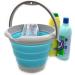 SAMMART 5L Collapsible Plastic Bucket - Portable Fishing Water Pail - Grey/Bright Blue - Buy Online on GoSupps.com