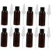 Lurrose 8pcs Round Shoulder Bottle with Nasal Spray Nasal Drop Bottle Empty Travel Size Toiletries Containers Nasal Spray Bottles Pump Sprayer Empty Travel Containers for Toiletries Brown 12.5X2.5cm Brown