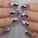 24pcs Metallic Chrome Short Length Press On Nails - Purple Solid Color Salon Manicure | High Shine Mirror Fake Nail Set - Round Tip Acrylic Nails - L5941-1 - Buy Online on GoSupps.com