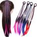 Nuluxi colored hair strands hair parts synthetic hair wig color straight synthetic hair parts hair parts hair accessories suitable for girls wig hair extensions fake hair parts dirty braid
