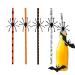 Halloween Straws - Decorative Drinking Paper Straws with Spider Design Halloween Decorative Drinking Straws Halloween Supplies for Kids Pochy 10 Spiders