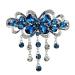 E EMZHOLE Large Elegant Hair Barrettes for Women Girls Spring Clip Flower Tassel Design Sparkly Glitter Rhinestone Hairpin Crystal Hair Clip Hair Accessories (Deep Blue)