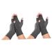 Healvian 2 Pairs Compression Gloves Compressive Sports Gloves Half Finger Indoor Gloves Care