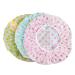 TCOTBE 6 Pieces Waterproof EVA Plastic Shower CapElastic Reusable Bathing Hair CapBeauty Salon Spa Shower Caps Lace Elastic Band Flower Printed Hat Environmental Protection Hair Bath Caps