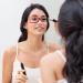 Buy Sonew Make-Up Glasses with Magnification - Rotatable Unique Lens for Enlarged Eyes | Essential Beauty Tool for Women (Red 150) - Buy Online on GoSupps.com