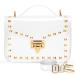 Clear Clutch Purses For Women Small Clear Purse Clear Crossbody Bag Stadium Approved with Fashion Golden Square Rivet Decor Gold - Rivet