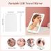 TANSHINE Portable LED Travel Makeup Mirror - Rechargeable & Dimmable | Touch Screen & Folding Compact Vanity Mirror - White - Buy Online on GoSupps.com