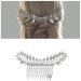 Dervivea Vintage Leaf Hair Comb Barrette Silver Leaves Hair Clips Laurel Leaf Hair Comb Metal Hair Piece Greek Goddess Hair Comb Accessories for Women and Girl Headdress (Silver)