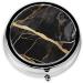 Colored Marble Round Pill Box - 3 Compartment Mini Portable Medicine Organizer for Travel & Vitamins - Buy Online on GoSupps.com