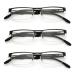 Koosufa metal reading glasses men ladies classic semicircular glasses strengthen wide reading glasses quality black brown gray 3 pieces black 1.5 x