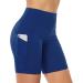 kenlcad Women's High Waist Compression Shorts 3 Pack - Black/Navy Blue/Blue - Small - Buy Online on GoSupps.com
