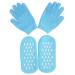 Minkissy moisture gloves sock set gel heeled socks spa gloves and socks set for dry cracked rough skin (sky blue)