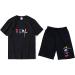 Xiloccer Men's Tracksuit Outfits 2021 Summer | Casual Activewear Set | Short Sleeve Shirt & Shorts | Beach Shirts Suit (#019) | Black - Large - Buy Online on GoSupps.com