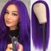 Lezaxiu Purple Synthetic Hair Wigs Long Straight Hair Natural Dark Purple Color Wig Heat Resistant Fiber Hair Wigs for Fashion Women D-purple 24 Inch (Pack of 1)
