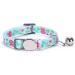 Moonpet Personalized Cat Necklace - Custom Name & Phone Number | Safety Closure & Bell - Blue Green Flower Design - Buy Online on GoSupps.com