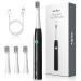 Sejoy Electric Toothbrush Rechargeable Power Toothrush with 4 Brush Heads 3 Modes and 2 Minutes Build in Smart Timer Electric Toothbrush for Adults and Teens Black Black(one-key)
