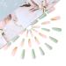 Brishow Coffin Artificial Nails - Long Pink Green Bellarina Acrylic Press-On Nails - 24pcs for Women & Girls | International Shipping - Buy Online on GoSupps.com