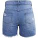 Napoo Women's High Waisted Ripped Denim Shorts - Blue, Medium - Buy Online on GoSupps.com