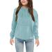 Bingerlily Girls Casual Hoodies Long Sleeve Cute Lightweight Pullover Tops with pocket Loose Solid Sweatshirt for 4-13 Years Light Blue 13 Years